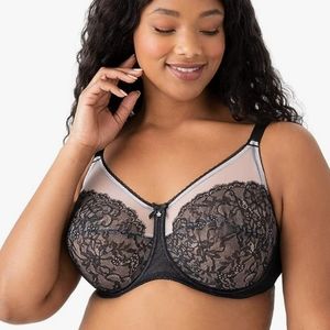 Wacoal Chantilly lace front underwire Bra 855186 36 DDD